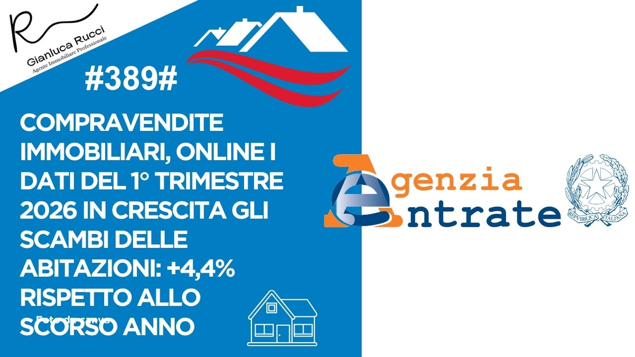Mercato immobiliare, vendite in crescita