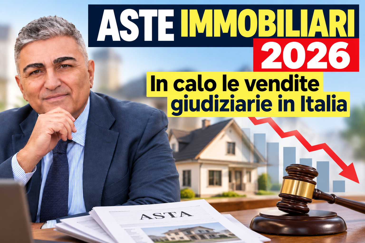 Aste immobiliari: diminuiscono le vendite